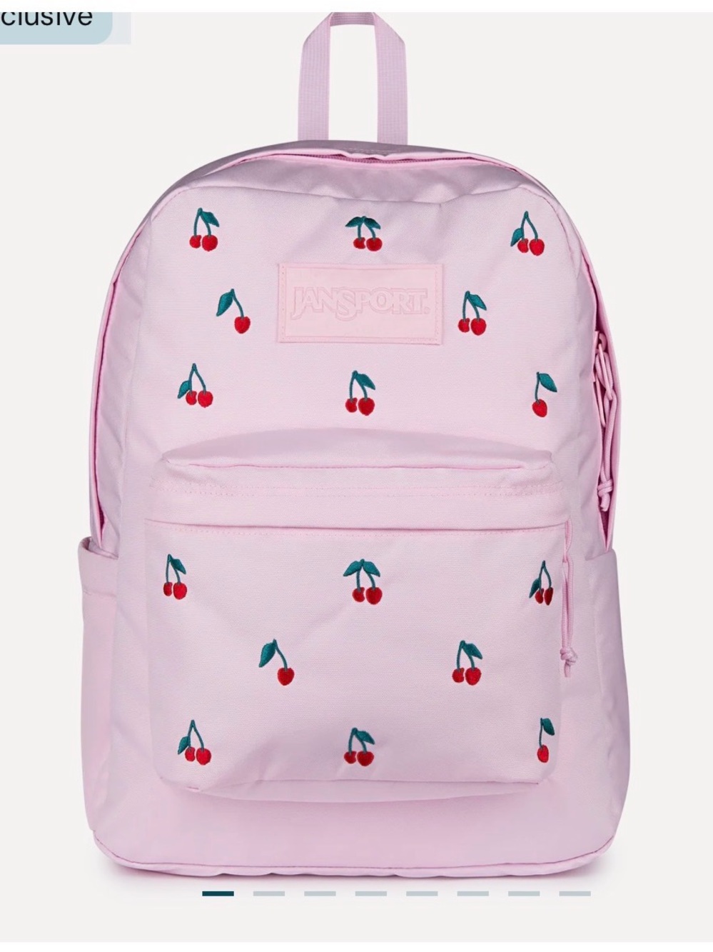 Jansport Light Pink Cherry Print Backpack